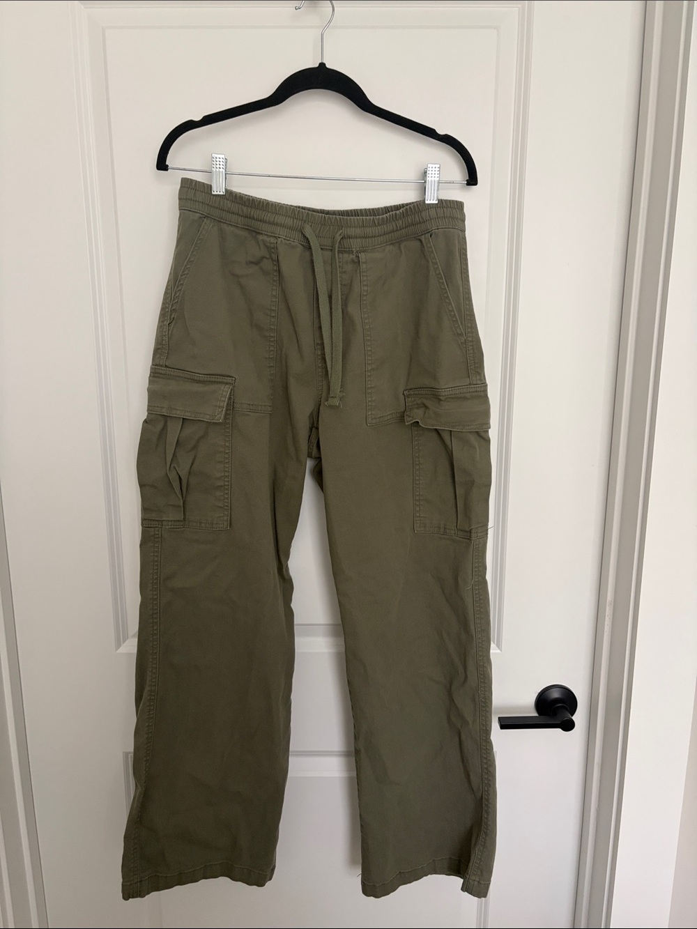 Vanilla Star Olive Green Cargo Pants with Drawstring Waist